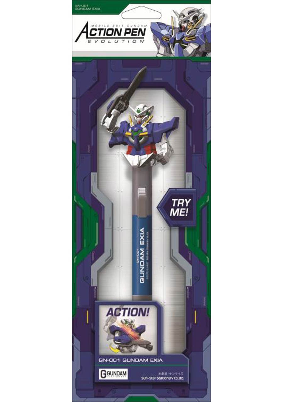 Mobile Suit Gundam Action Pen Evolution -  Box Of 3 Units - GN-001 Gundam Exia Gundam Pen