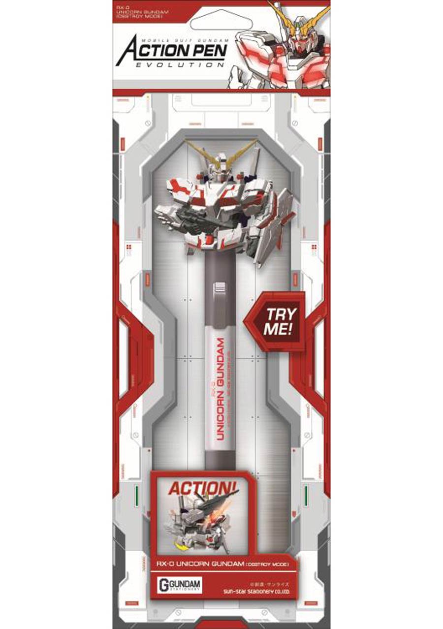 Mobile Suit Gundam Action Pen Evolution -  Box Of 3 Units - RX-0 Unicorn Gundam Pen