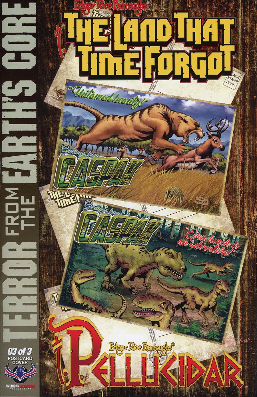Edgar Rice Burroughs Land That Time Forgot Terror From The Earths Core #3 Cover C Incentive Dan Parsons Wish You Were Here Postcard Variant Cover