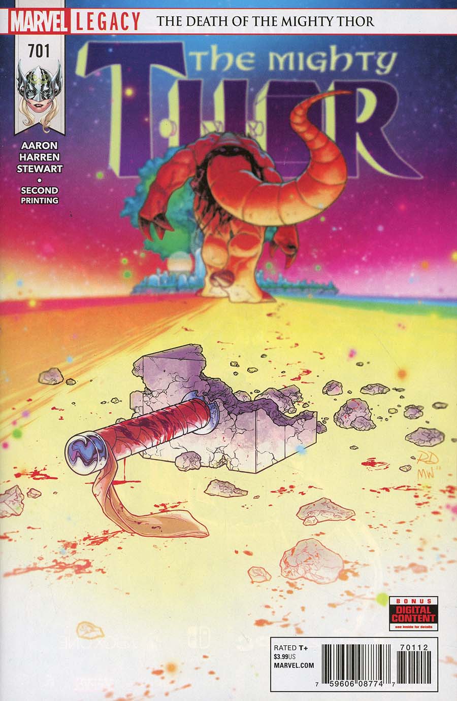 Mighty Thor Vol 2 #701 Cover C 2nd Ptg Russell Dauterman Cover (Marvel Legacy Tie-In)