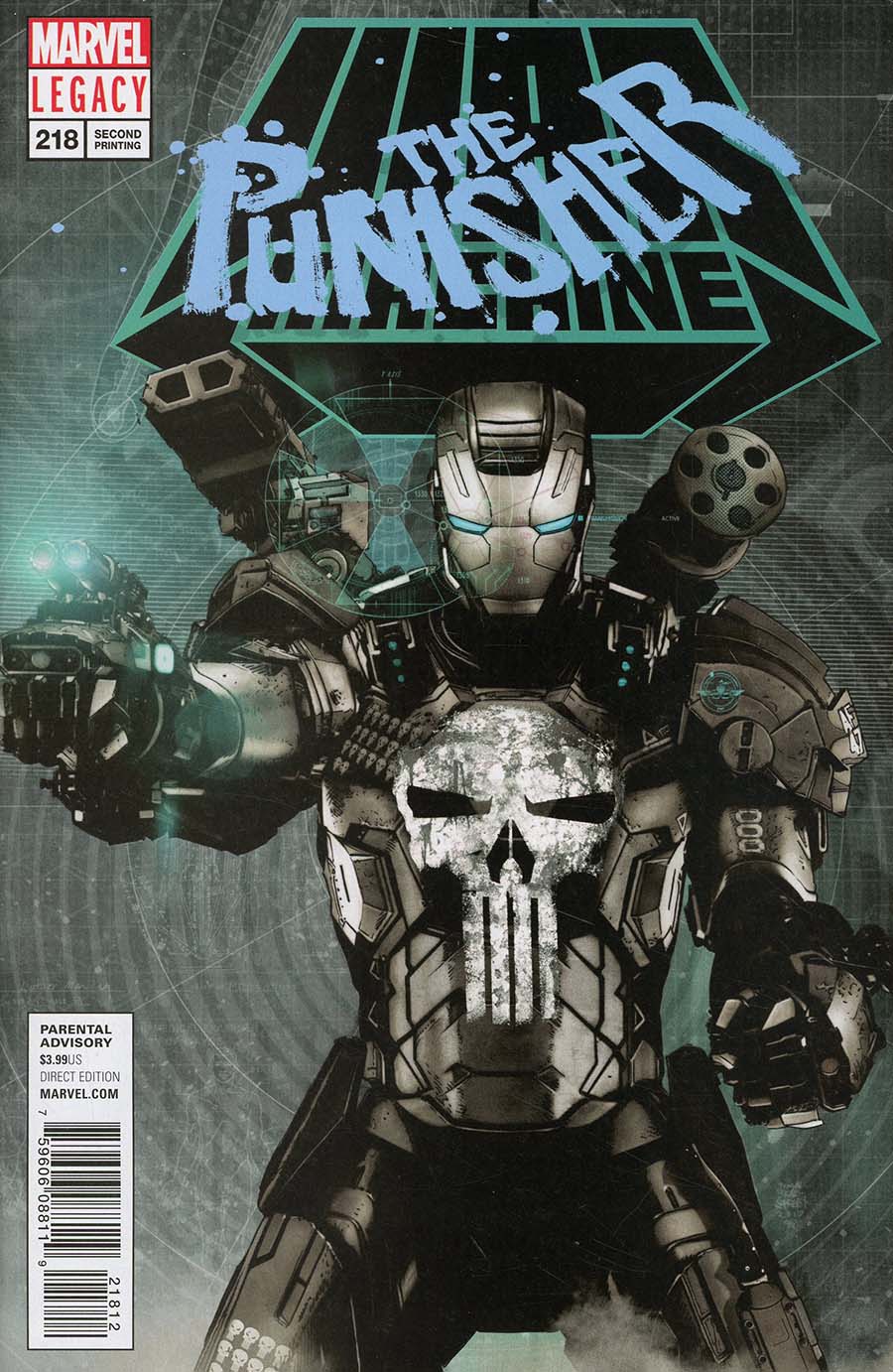 Punisher Vol 10 #218 Cover G 2nd Ptg Variant Tim Bradstreet Cover (Marvel Legacy Tie-In)