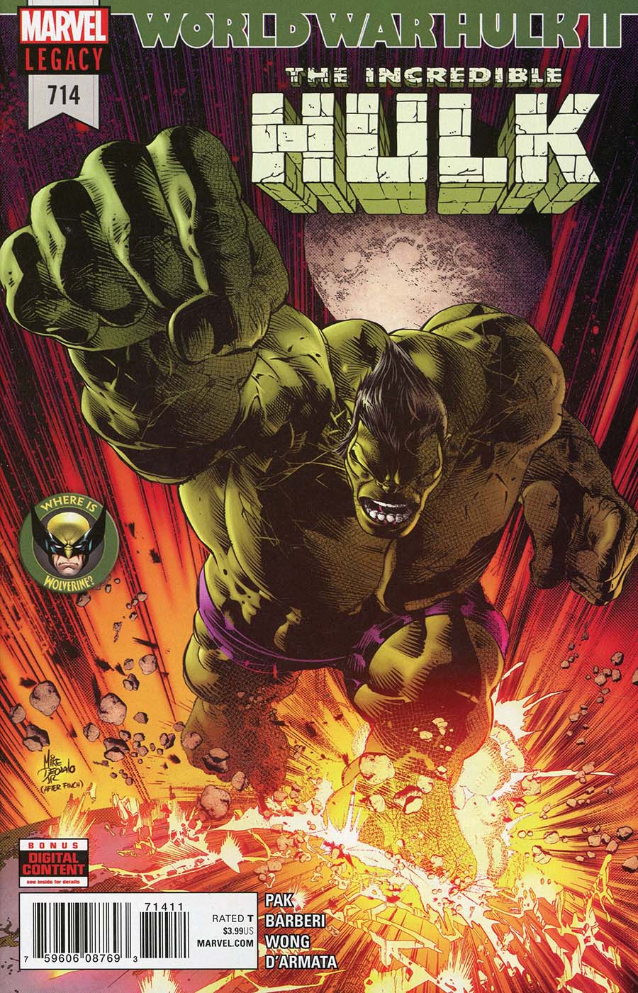 Incredible Hulk Vol 4 #714 Cover A Regular Mike Deodato Jr Cover (Marvel Legacy Tie-In)
