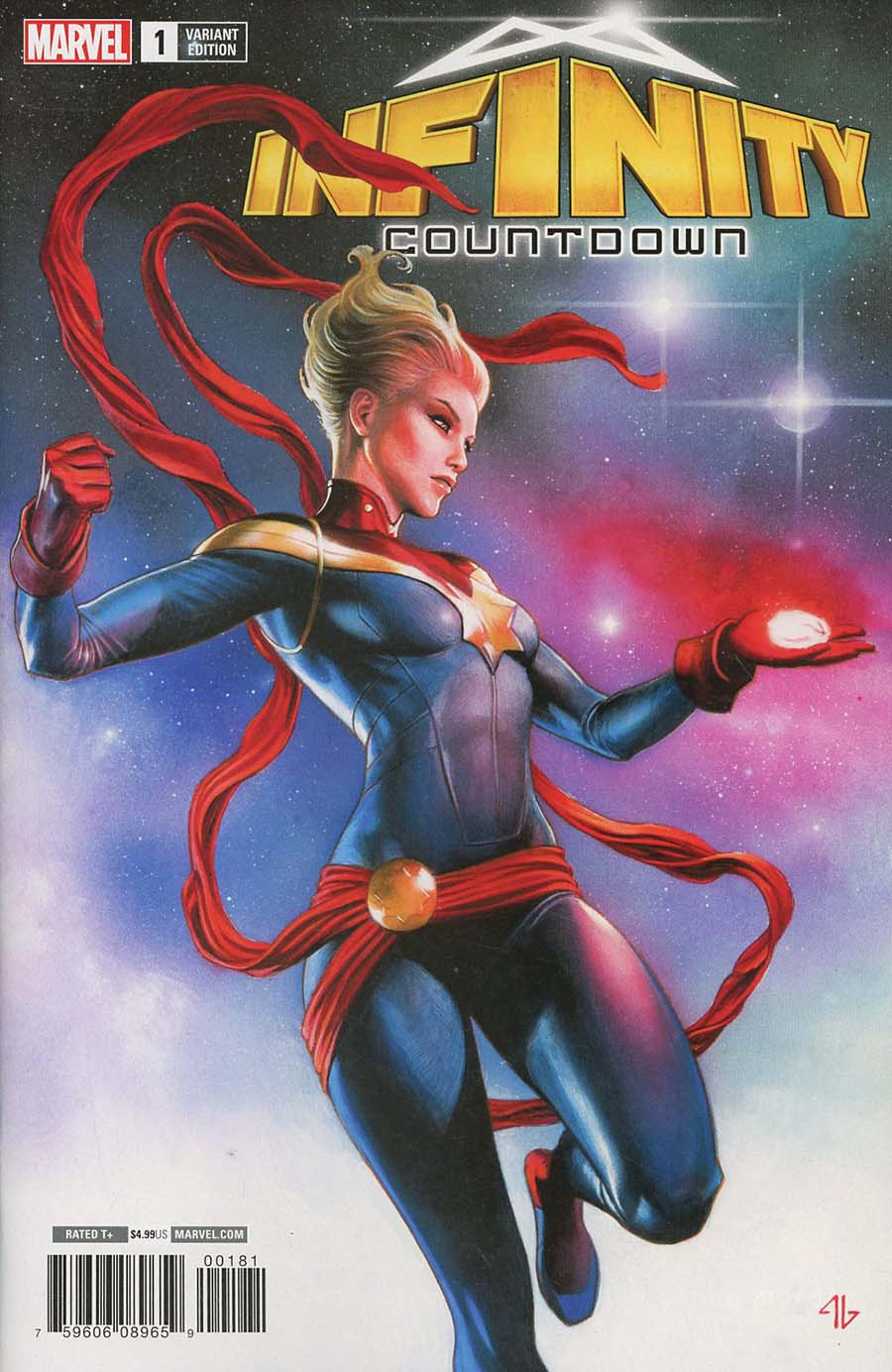 Infinity Countdown #1 Cover C Variant Adi Granov Captain Marvel Holds Infinity Cover (Marvel Legacy Tie-In)