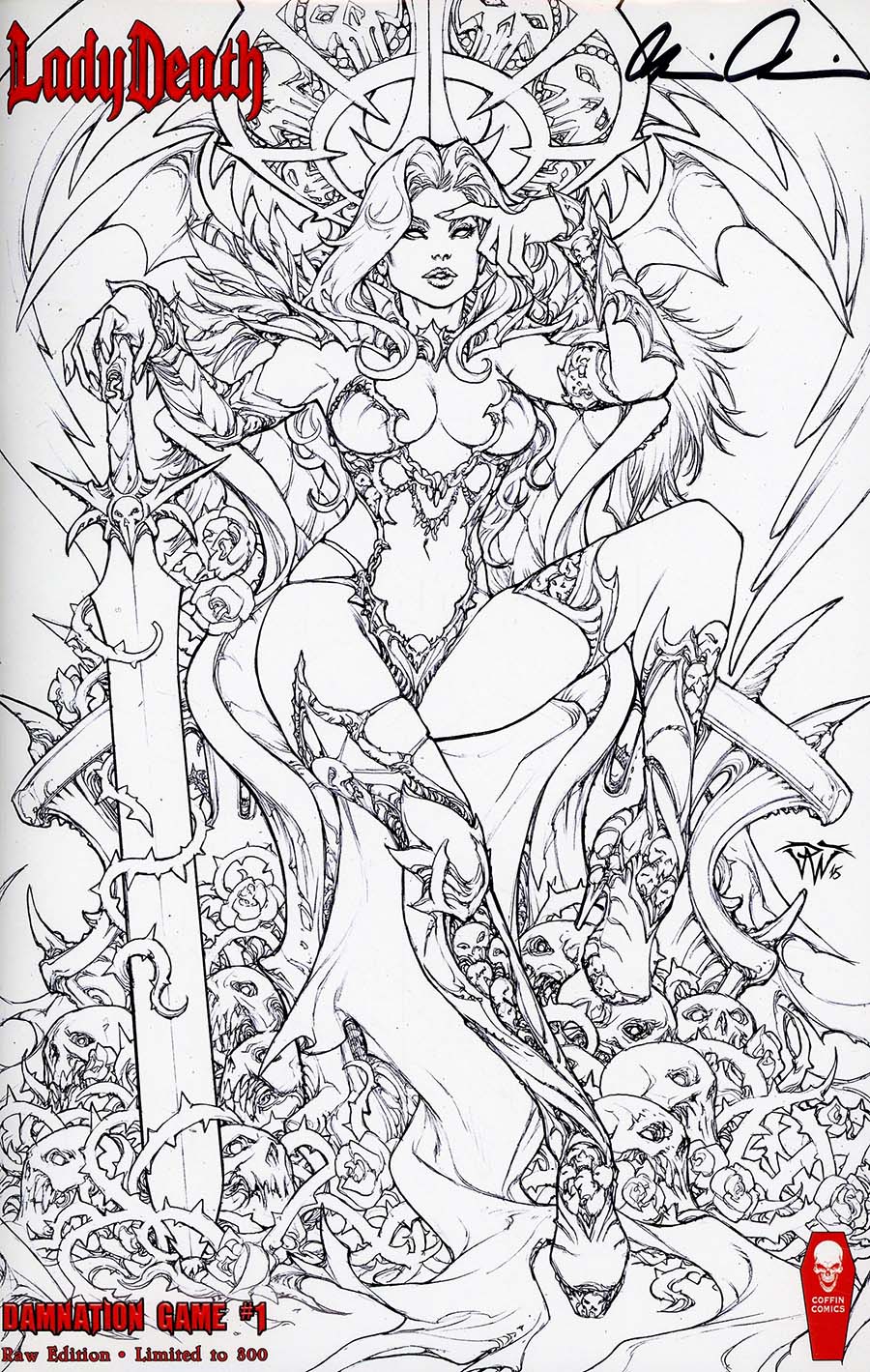 Lady Death Damnation Game #1 Cover G Raw Edition Signed & Numbered