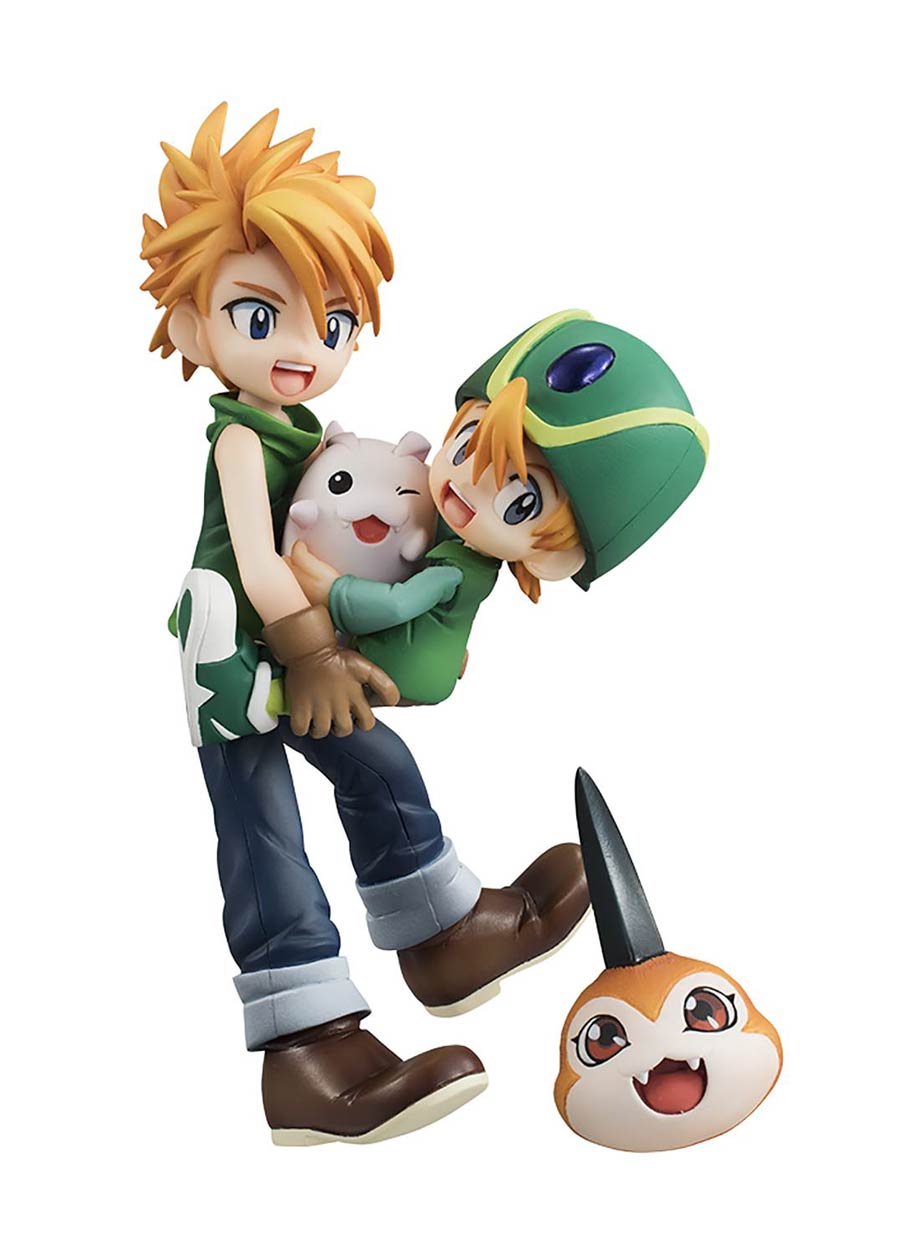 Digimon Trainers With Digimon G.E.M. Series PVC Statue - Yamato & Takeru