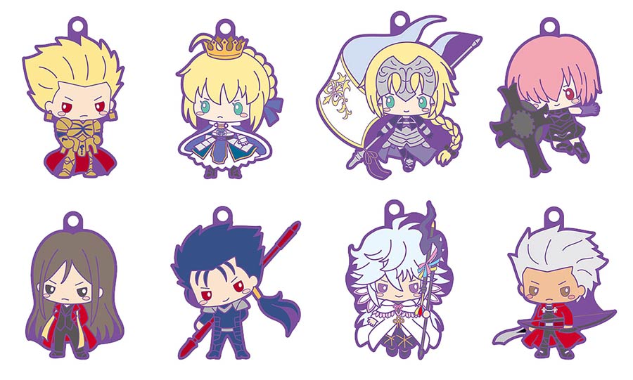 Fate/Grand Order Sanrio Design Rubber Mascot 8-Piece Display