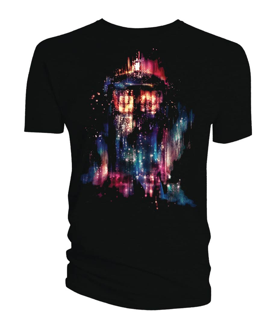 Doctor Who TARDIS By Alice X Zhang Sublimation Previews Exclusive Black T-Shirt Large