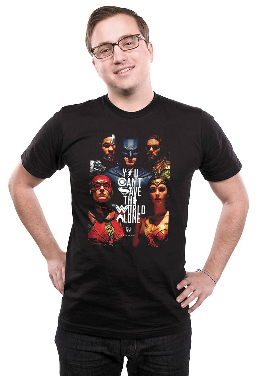 Justice League Movie Save The World T-Shirt Large
