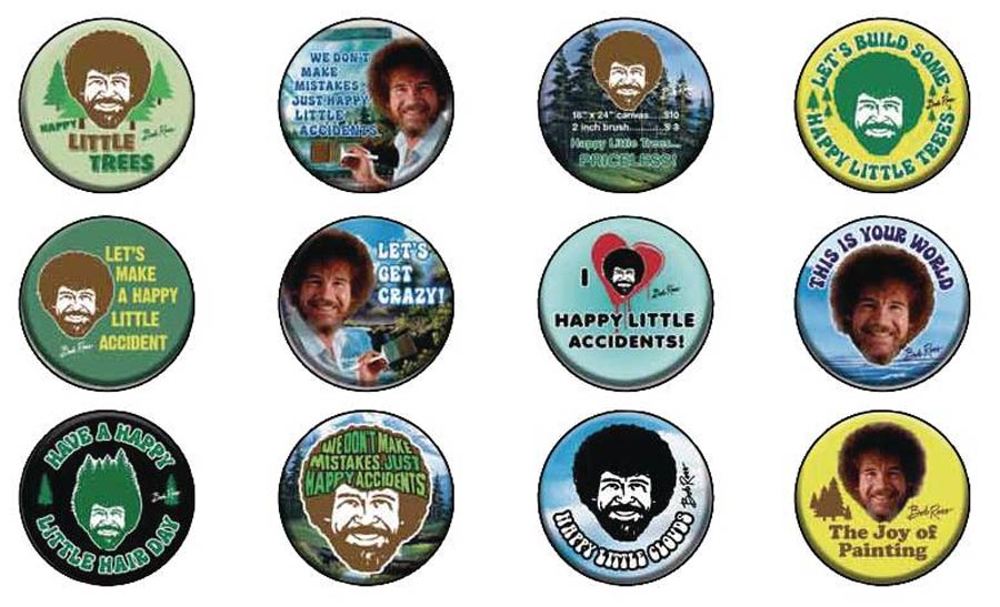 Bob Ross 1 1/4-Inch Button 144-Piece Assortment Case