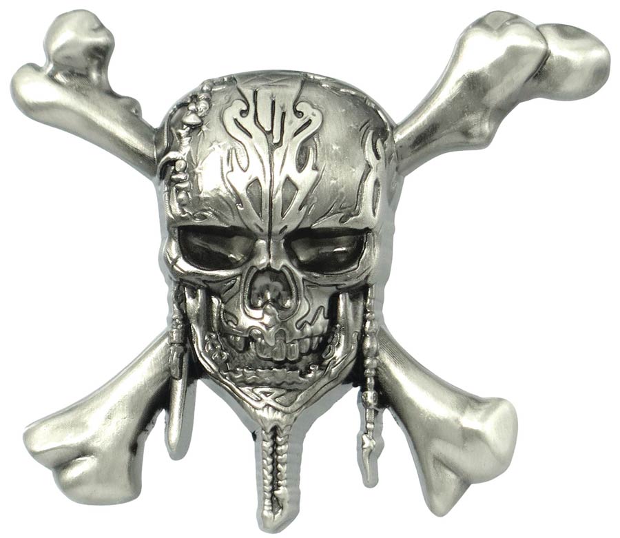 Pirates Of The Caribbean Dead Men Tell No Tales Skull Deluxe Pewter Lapel Pin