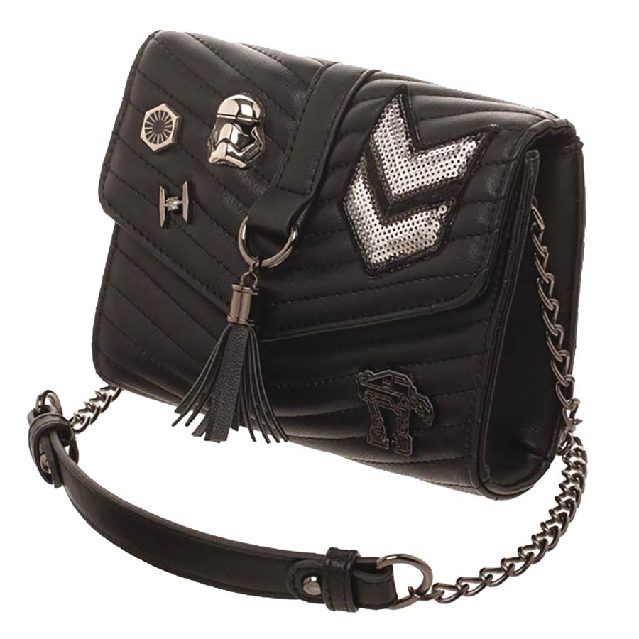 Star Wars Dark Side Quilted Crossbody Handbag With Tassel