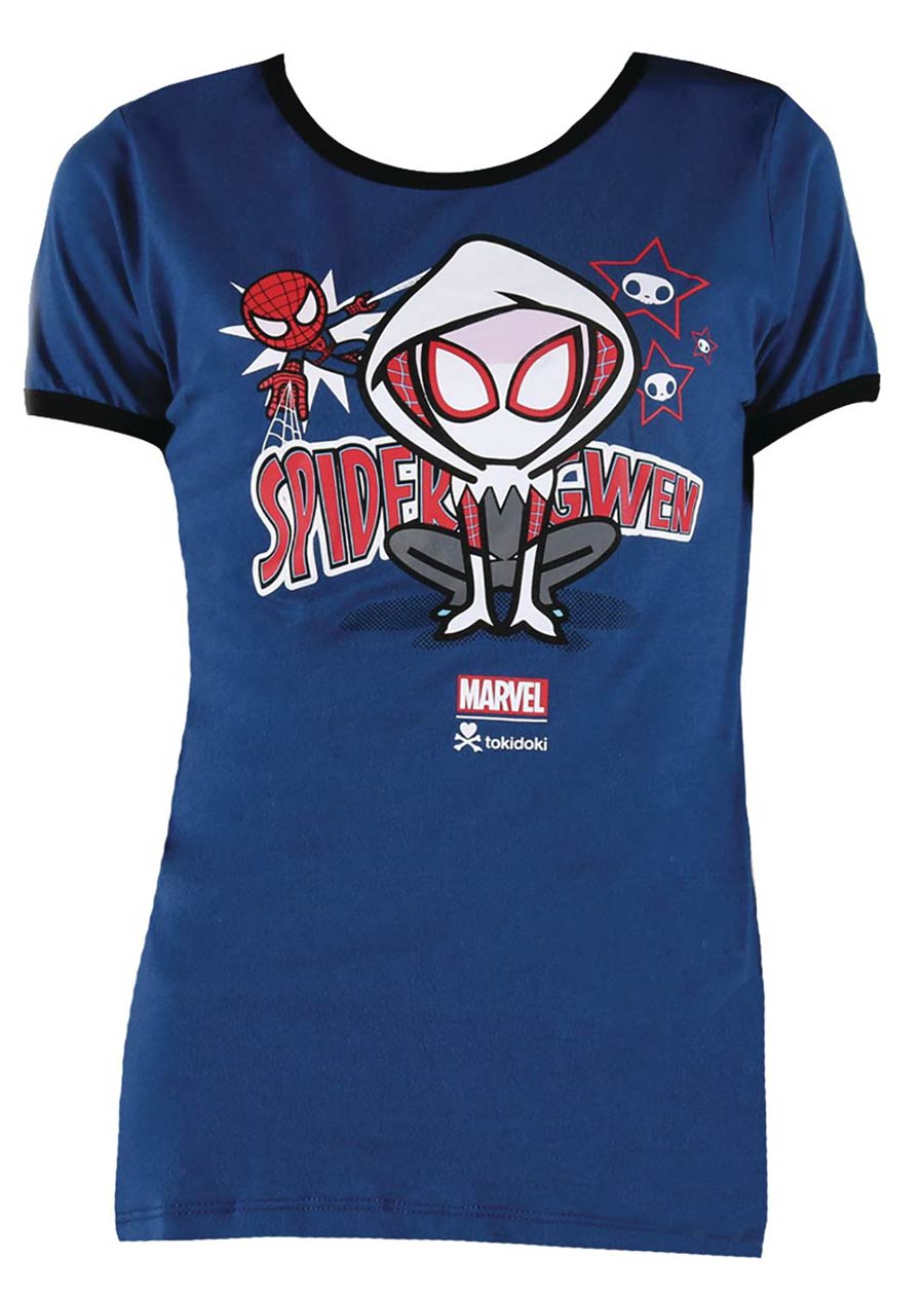 Marvel x tokidoki Spider-Gwen Navy Womens T-Shirt Large