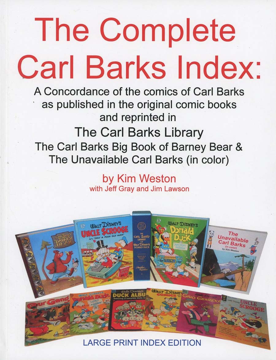 Complete Carl Barks Index SC Large Print Index Edition