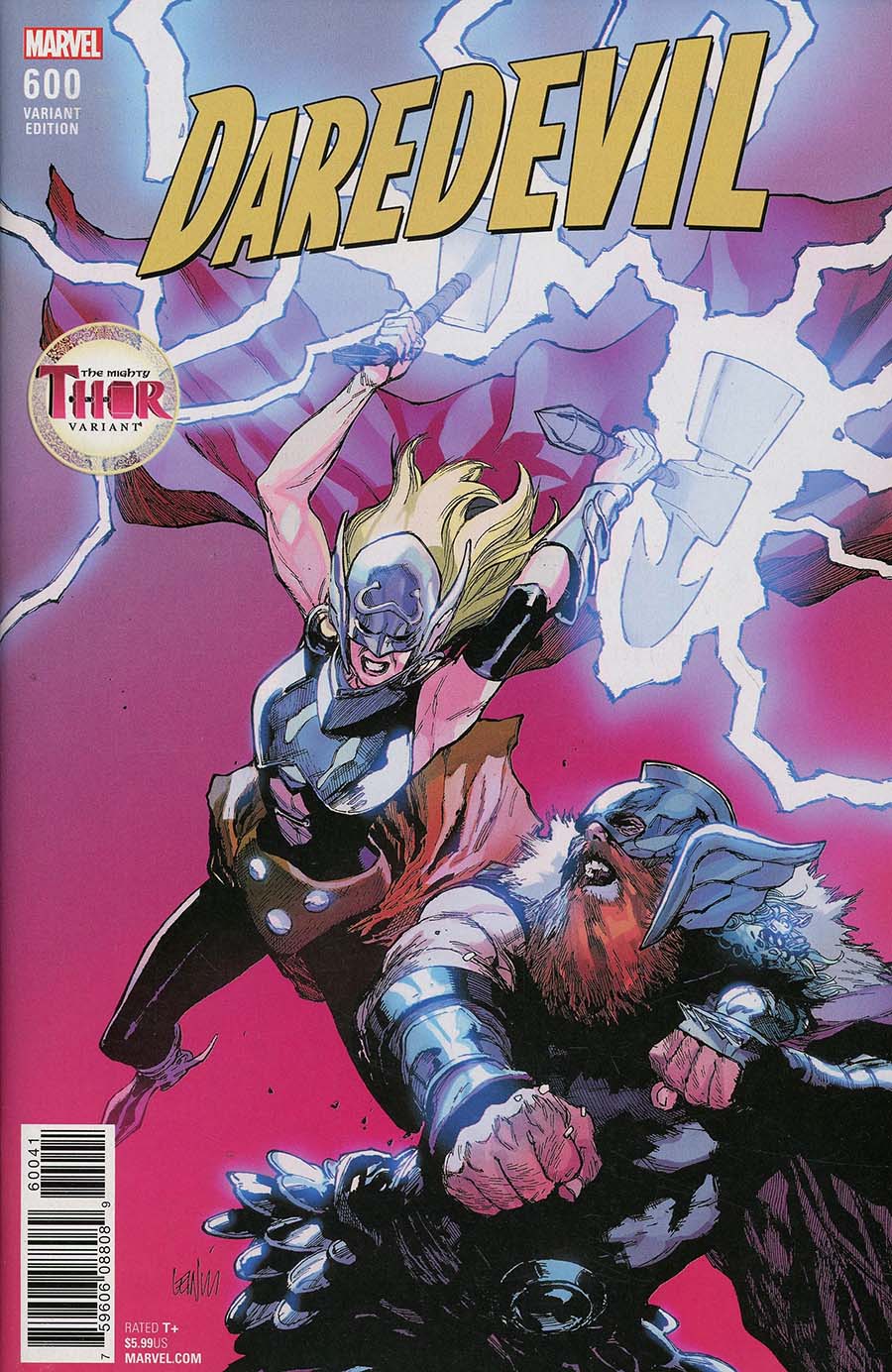 Daredevil Vol 5 #600 Cover C Variant Leinil Francis Yu Mighty Thor Cover (Marvel Legacy Tie-In)