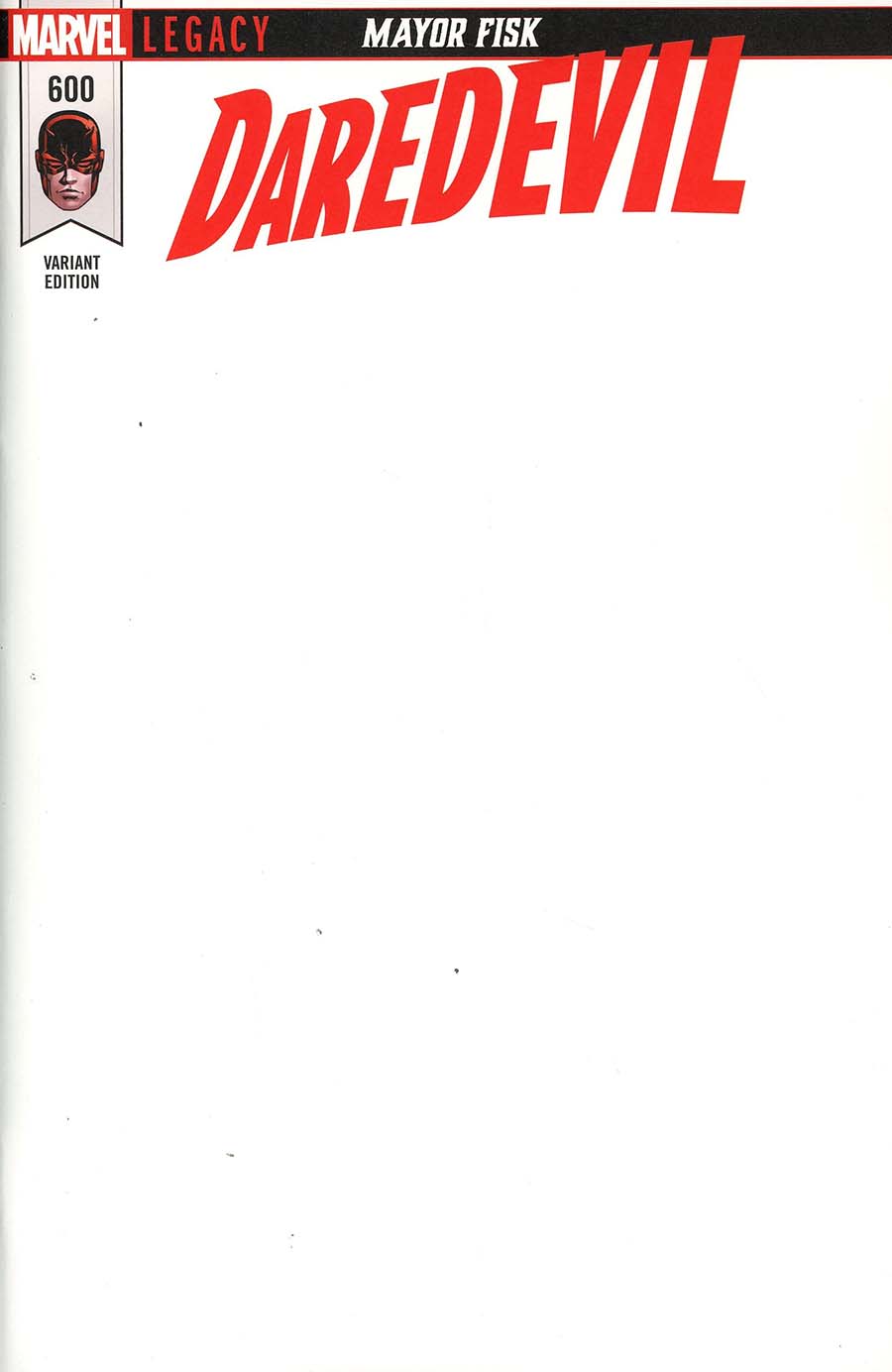 Daredevil Vol 5 #600 Cover D Variant Blank Cover (Marvel Legacy Tie-In)