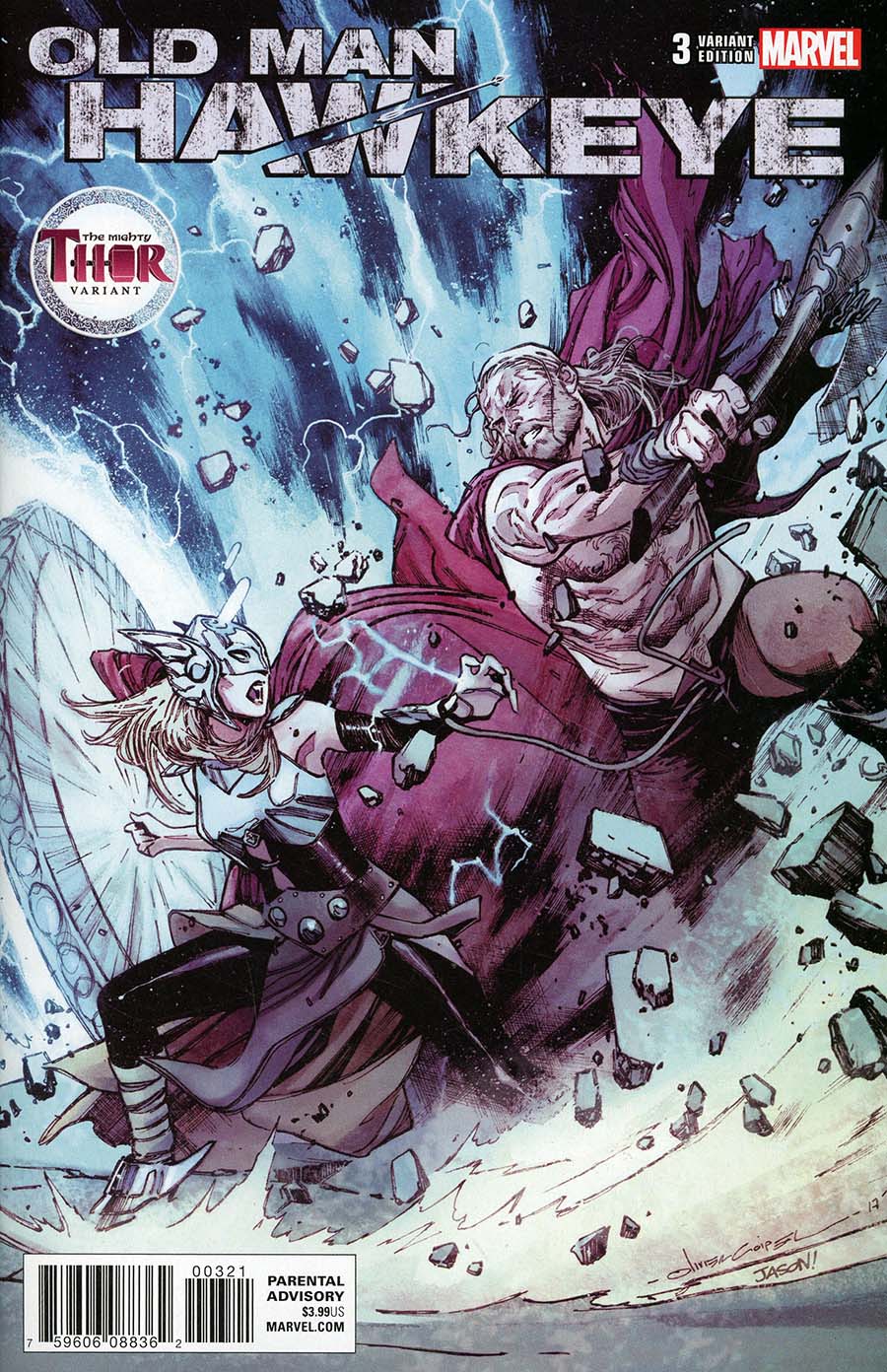 Old Man Hawkeye #3 Cover B Variant Olivier Coipel Mighty Thor Cover (Marvel Legacy Tie-In)