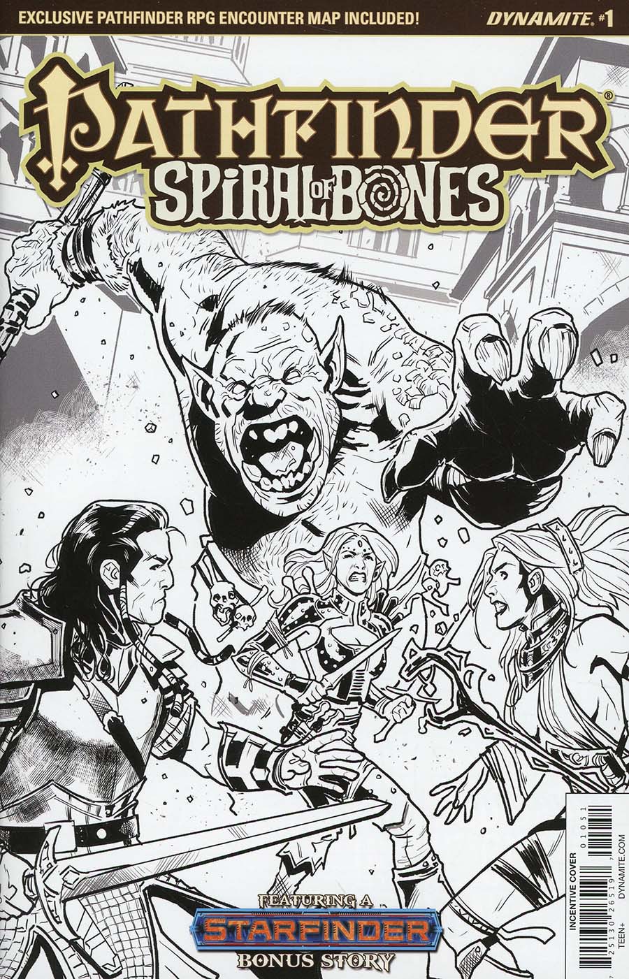 Pathfinder Spiral Of Bones #1 Cover E Incentive Diego Galindo Black & White Cover