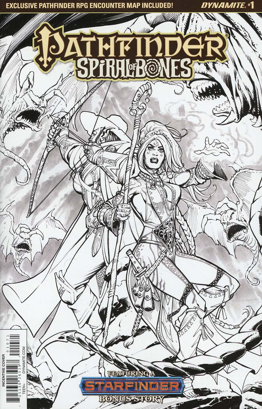 Pathfinder Spiral Of Bones #1 Cover G Incentive Marco Santucci Black & White Cover