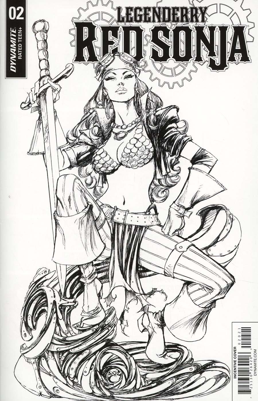 Legenderry Red Sonja Vol 2 #2 Cover B Incentive Joe Benitez Black & White Cover