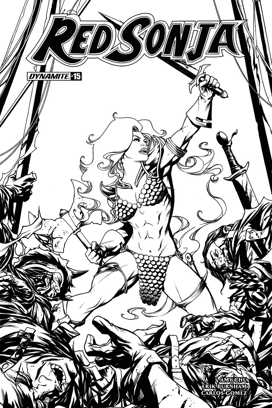 Red Sonja Vol 7 #15 Cover F Incentive Mike McKone Black & White Cover