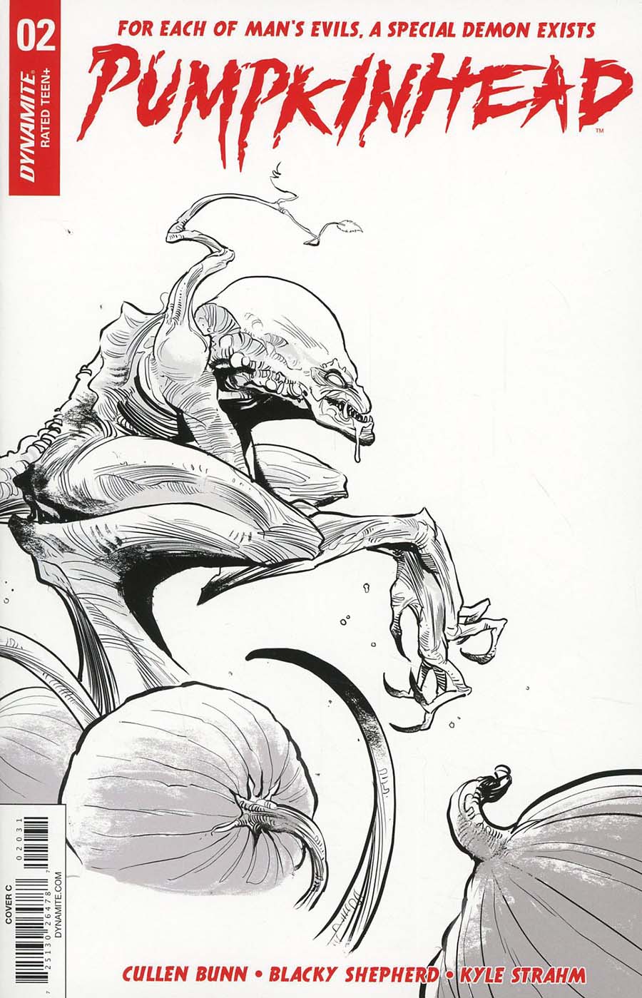 Pumpkinhead #2 Cover C Incentive Kyle Strahm Black & White Cover
