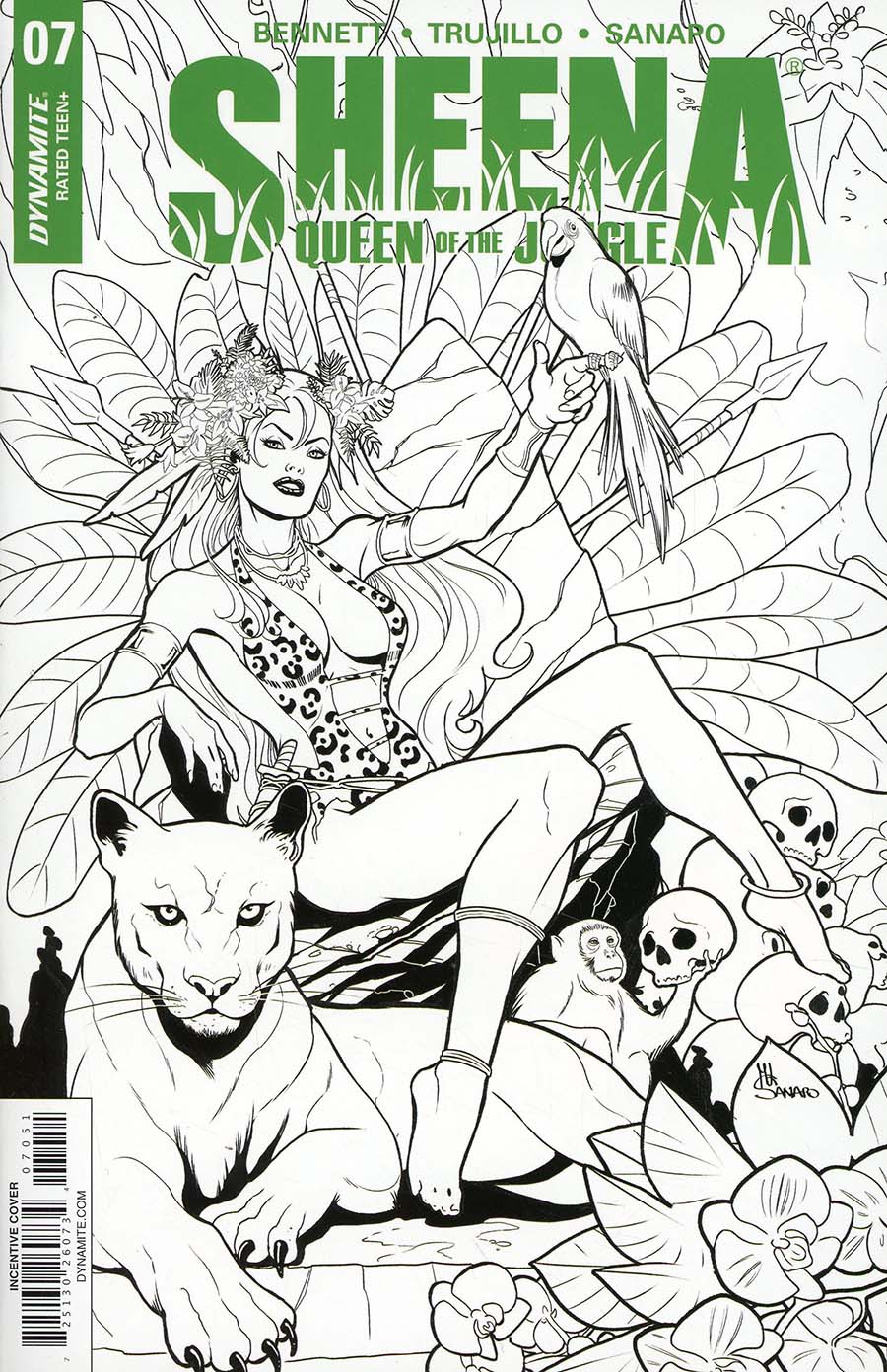 Sheena Vol 4 #7 Cover E Incentive Maria Sanapo Black & White Cover