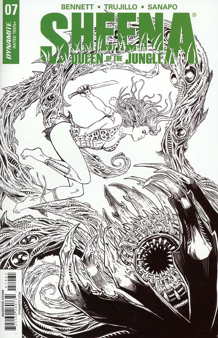 Sheena Vol 4 #7 Cover F Incentive Jan Duursema Black & White Cover