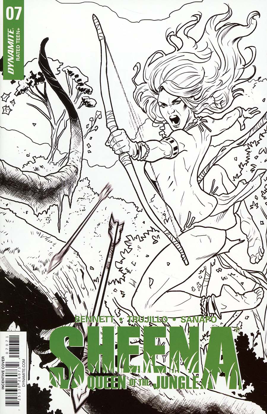 Sheena Vol 4 #7 Cover G Incentive Diego Galindo Black & White Cover