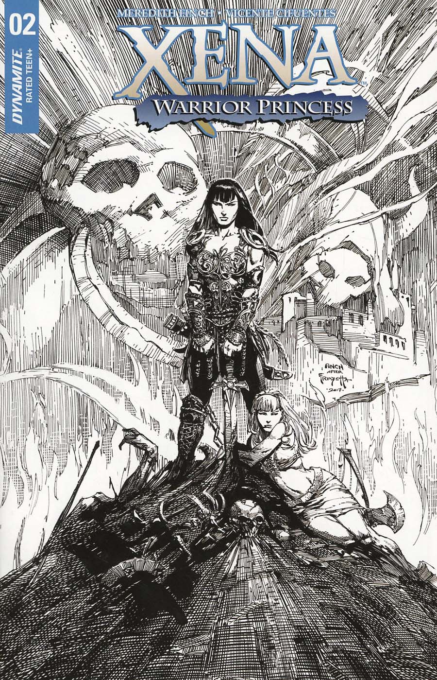 Xena Vol 2 #2 Cover C Incentive David Finch Black & White Cover
