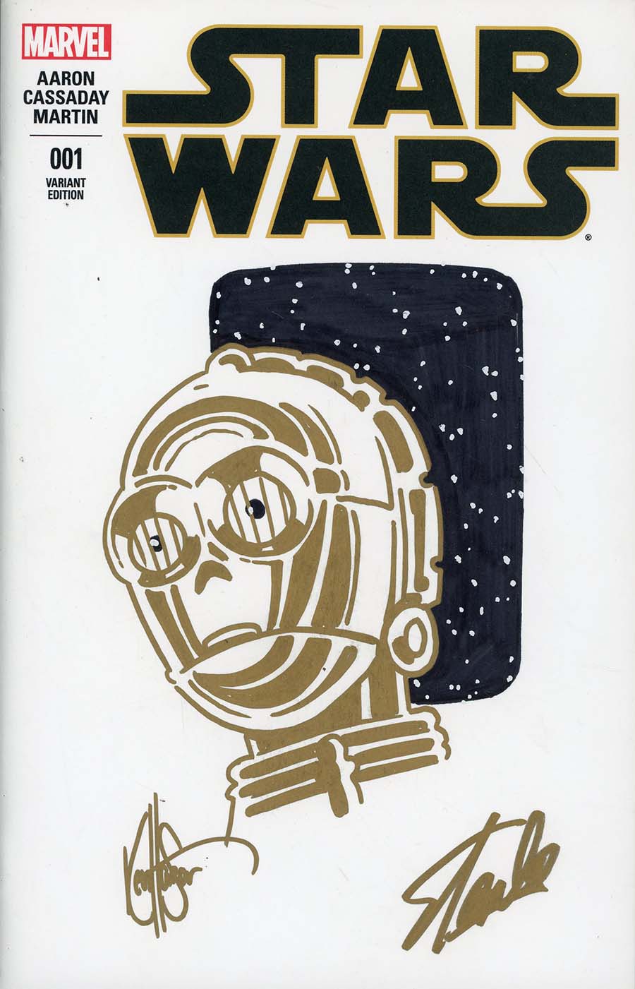 Star Wars Vol 4 #1 Cover Z-Z-Z-H DF Signed By Stan Lee & Remarked With A Character Hand-Drawn Sketch By Ken Haeser