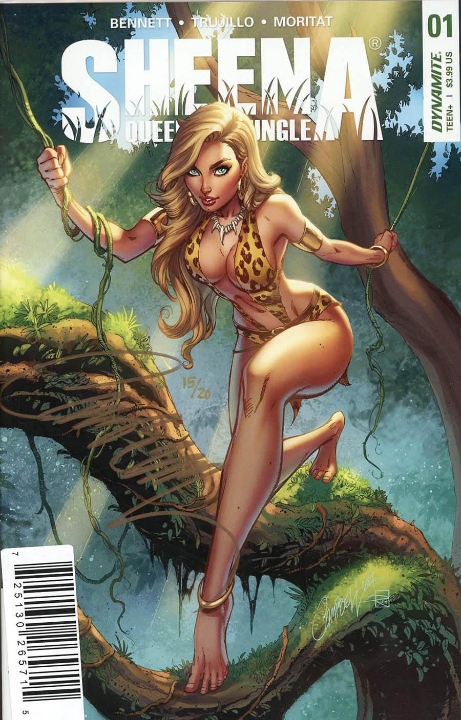 Sheena Vol 4 #1 Cover P DF Signed By J Scott Campbell