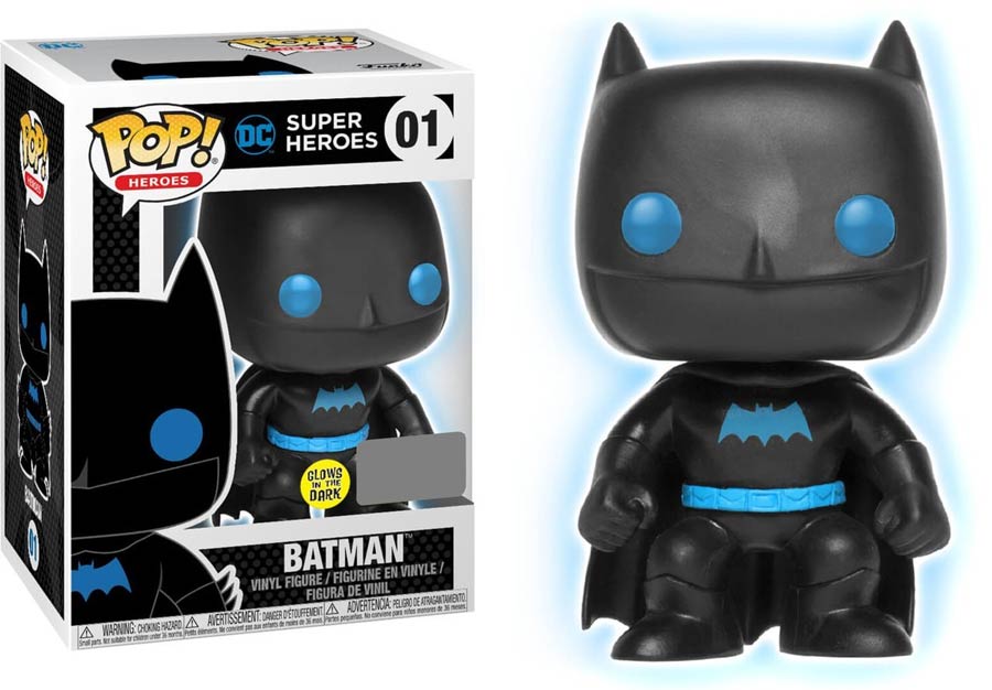 POP Heroes Justice League Batman Glow-In-The-Dark Silhouette Exclusive Version Vinyl Figure