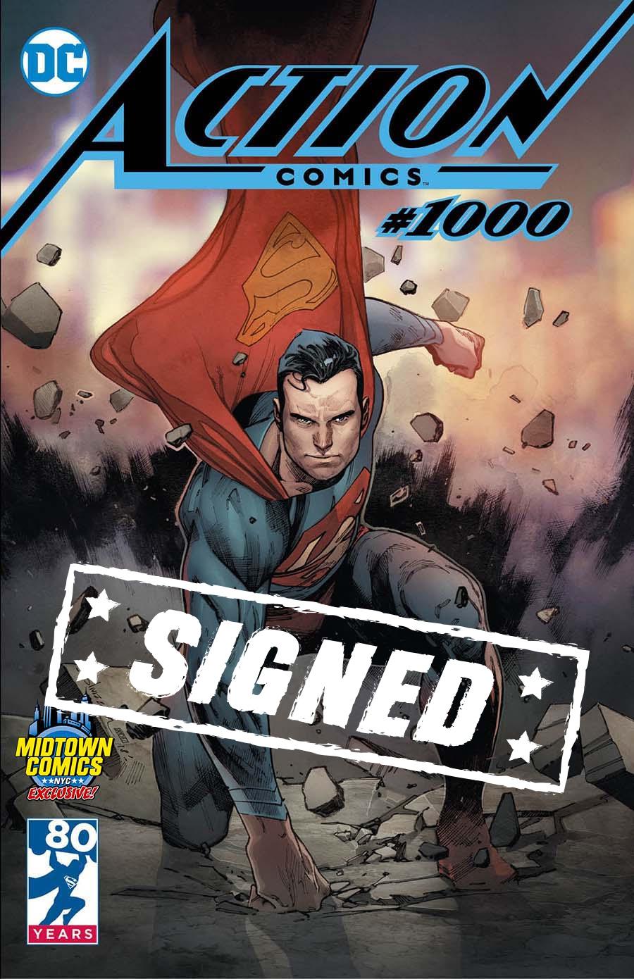 Action Comics Vol 2 #1000  Midtown Exclusive Olivier Coipel Color Variant Cover Signed By Peter J Tomasi