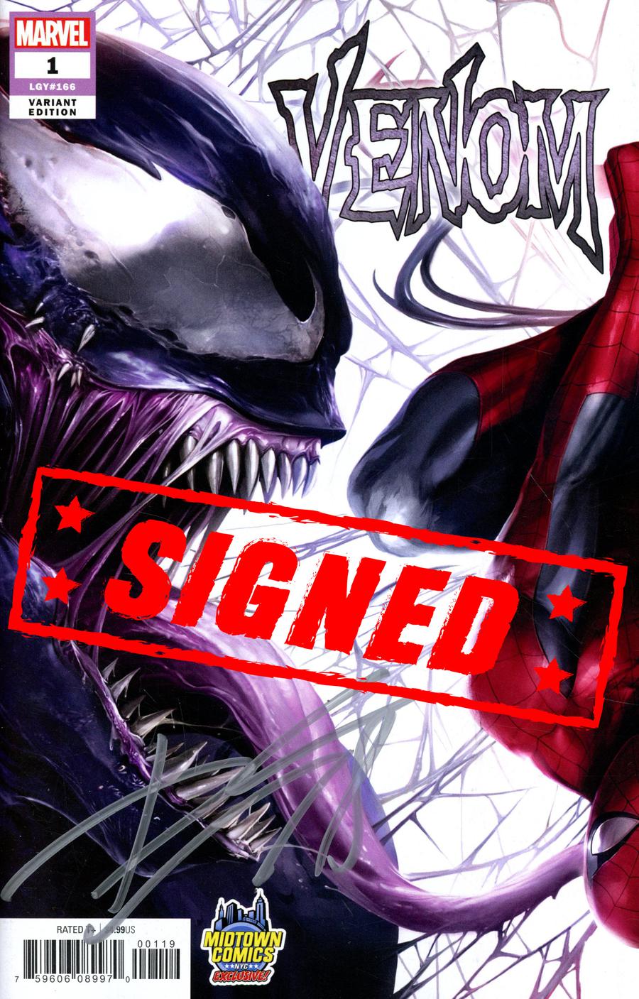 Venom Vol 4 #1  Midtown Exclusive Francesco Mattina & Will Sliney Connecting Variant Cover Signed By Donny Cates (Left Side)