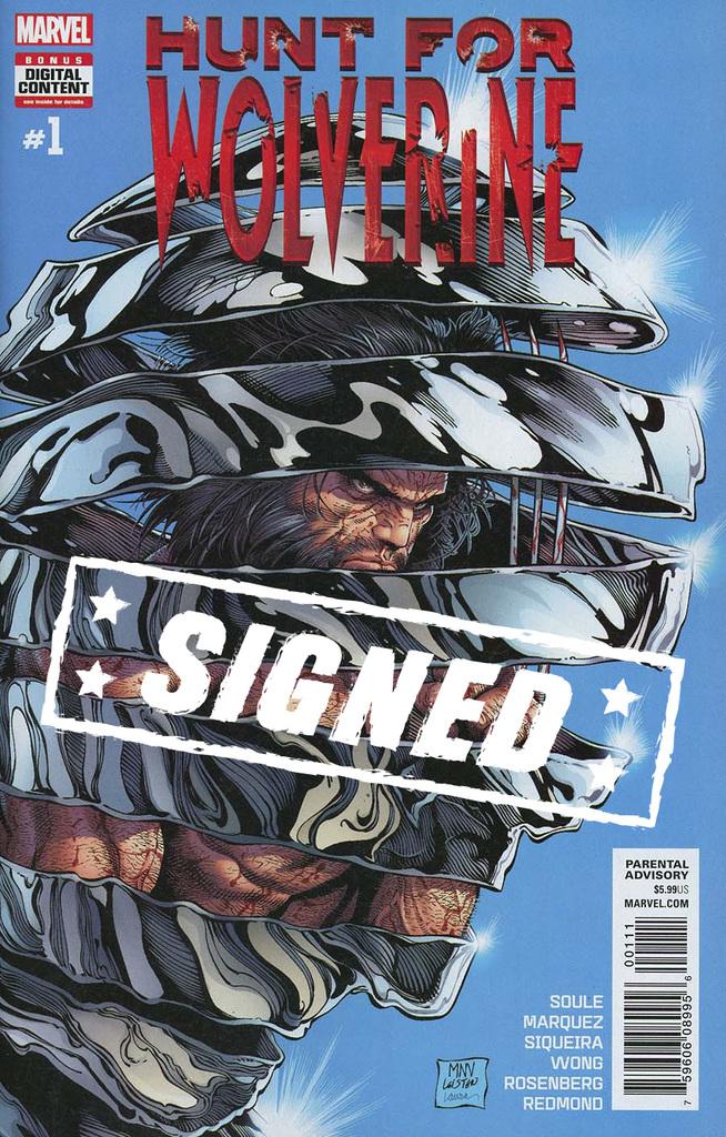 Hunt For Wolverine #1 Cover M Regular Steve McNiven Cover Signed By Charles Soule