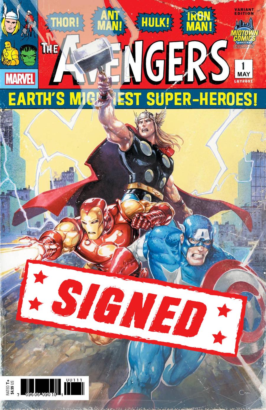 Avengers Vol 7 #1  Midtown Exclusive Clayton Crain Variant Cover Signed By Clayton Crain