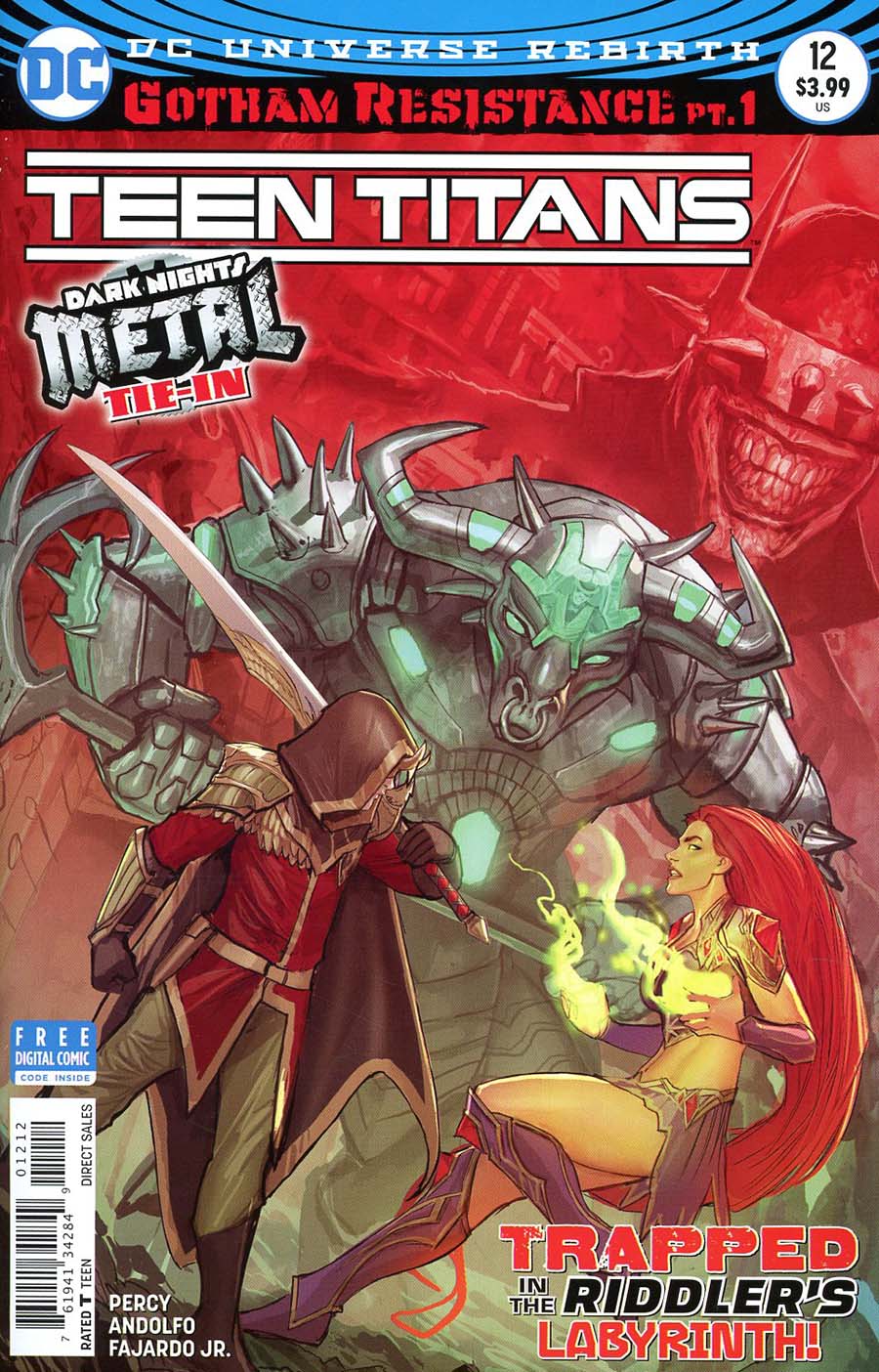 Teen Titans Vol 6 #12 Cover C 2nd Ptg Variant Stjepan Sejic Cover (Gotham Resistance Part 1)(Dark Nights Metal Tie-In)