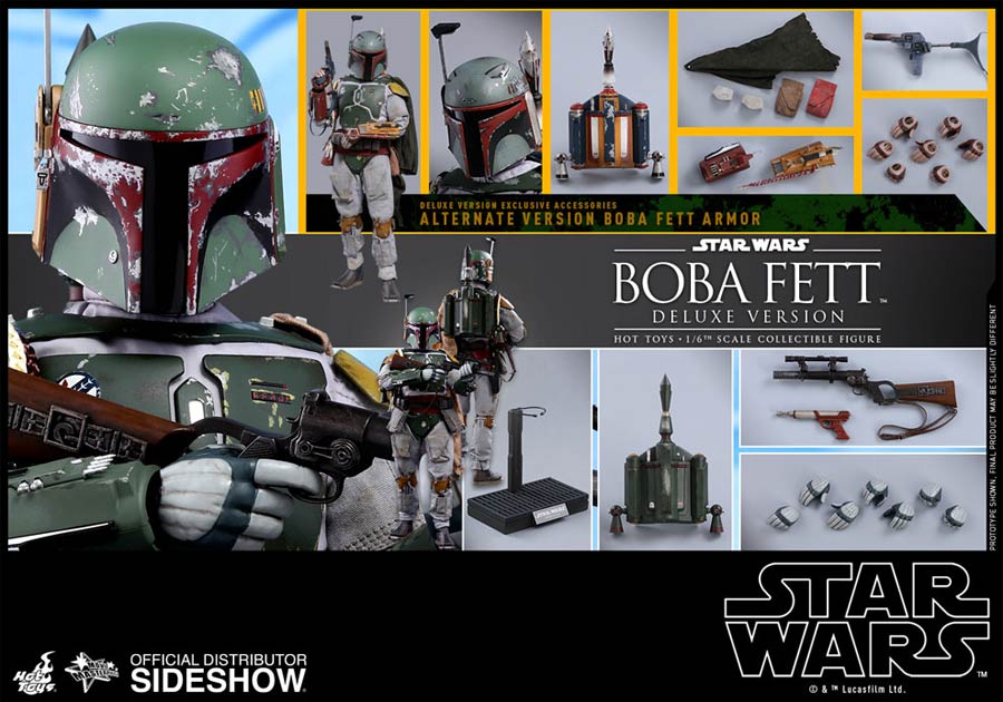 Star Wars Episode V The Empire Strikes Back Boba Fett Deluxe Version Movie Masterpiece Series Sixth Scale Figure