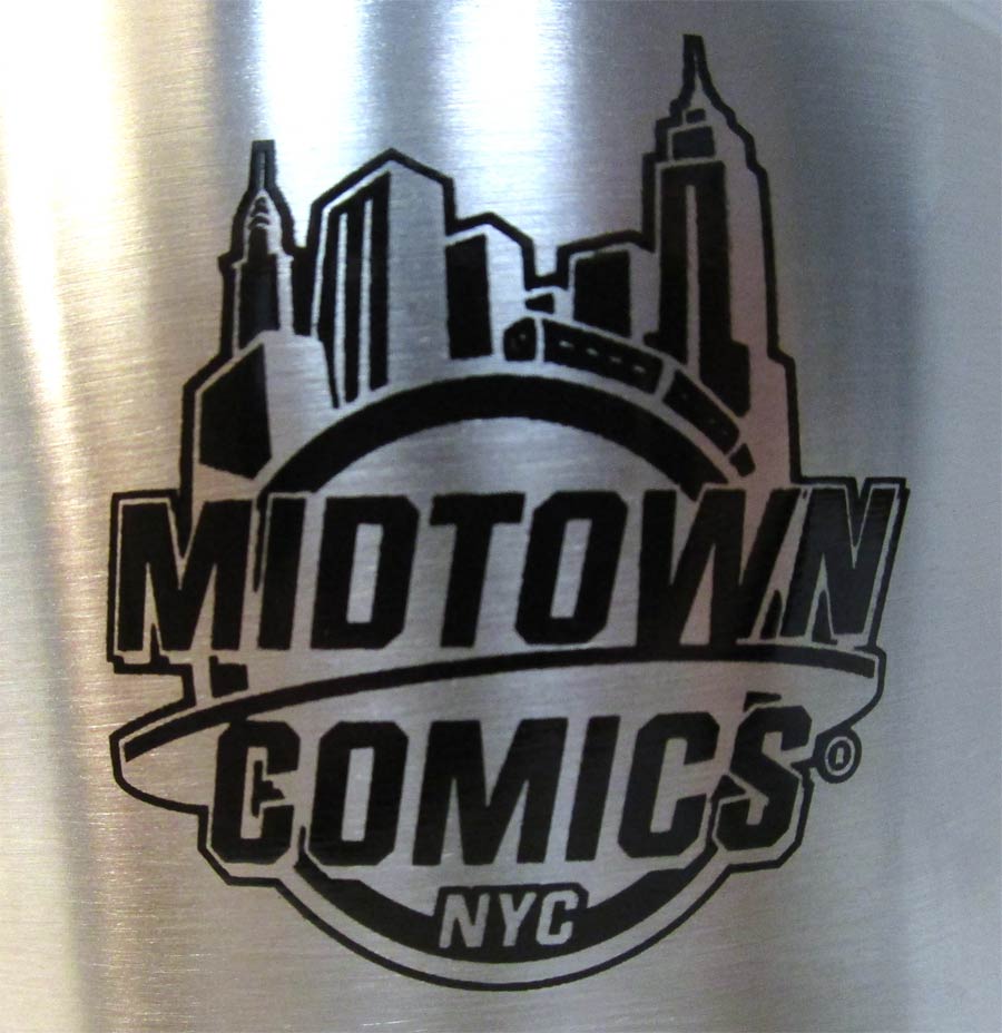 Midtown Comics Black Logo On Maui Gripper 14-Ounce Travel Mug