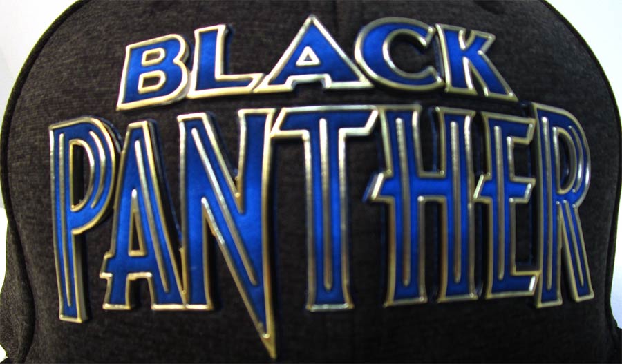 Black Panther Movie Word Mark Black 950 Snapback Cap