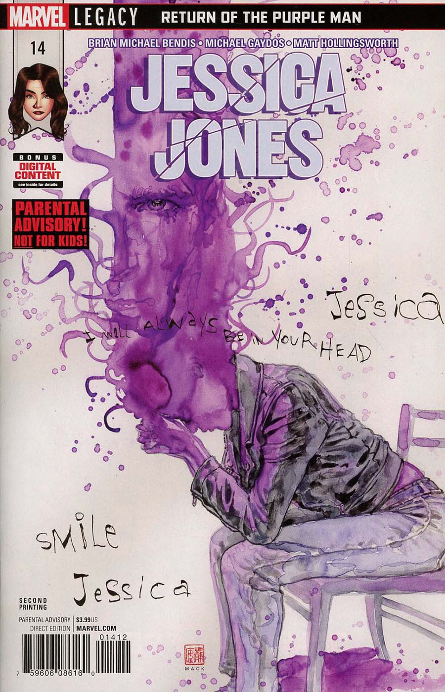 Jessica Jones #14 Cover B 2nd Ptg Variant David Mack Cover (Marvel Legacy Tie-In)