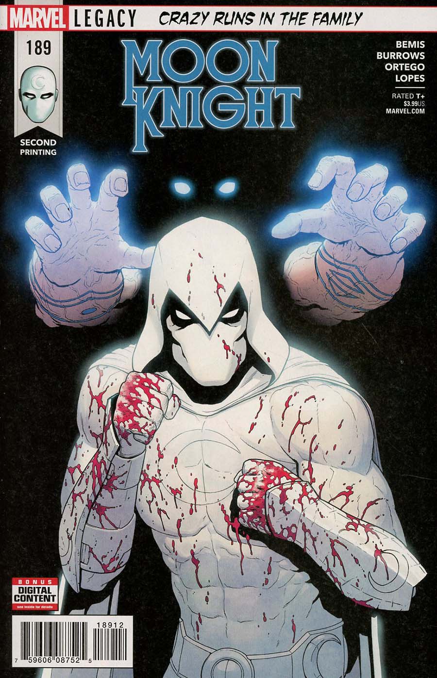 Moon Knight Vol 8 #189 Cover B 2nd Ptg Variant Jacen Burrows Cover (Marvel Legacy Tie-In)