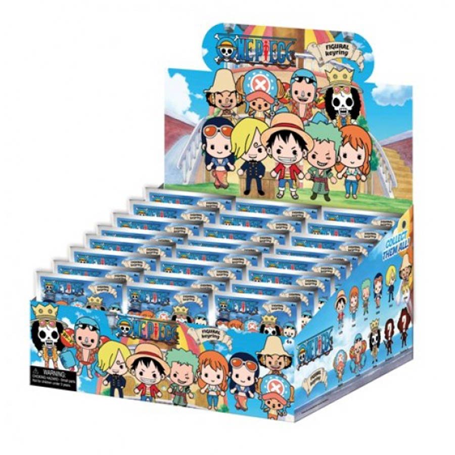One Piece Series 1 3D Foam Collectible Keyring Blind Mystery Box 24-Piece Display