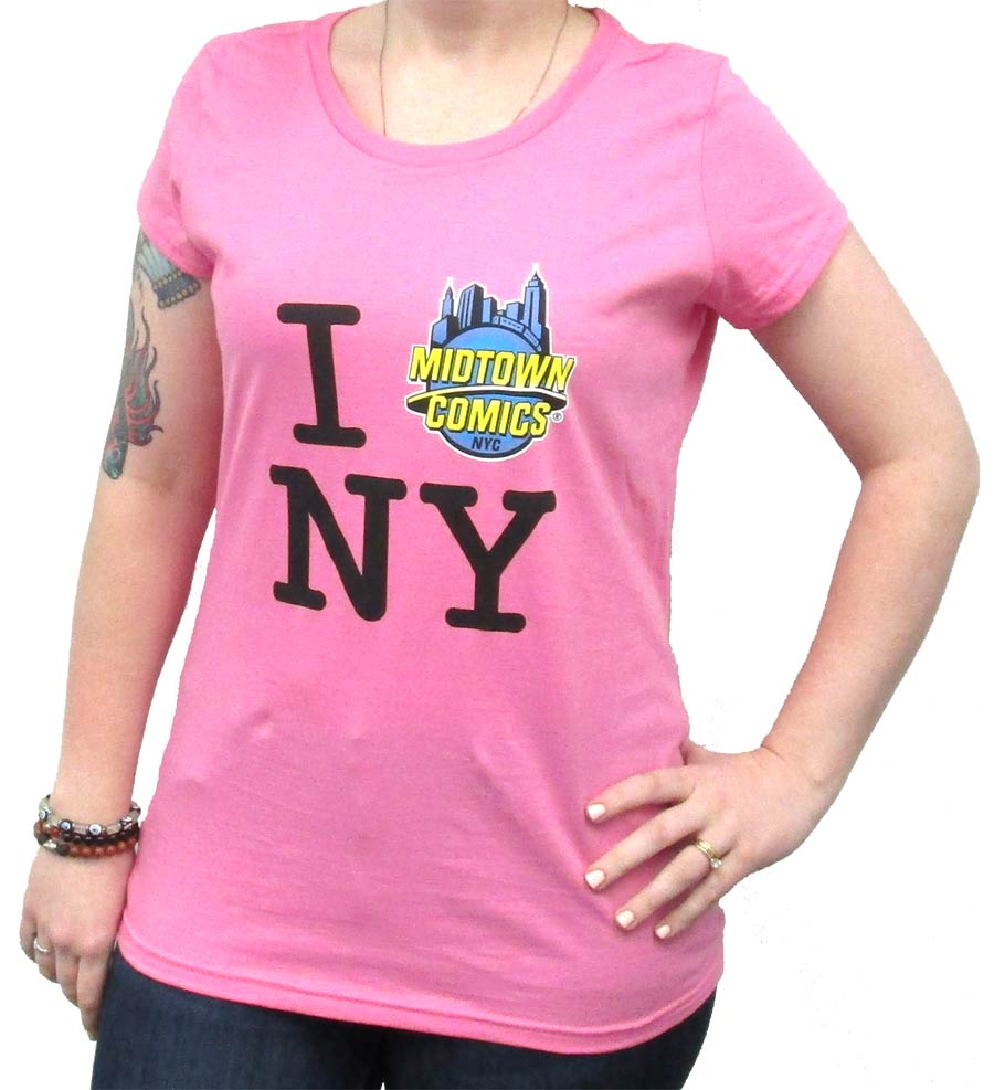 I Midtown Comics NY Juniors True Pink T-Shirt Large