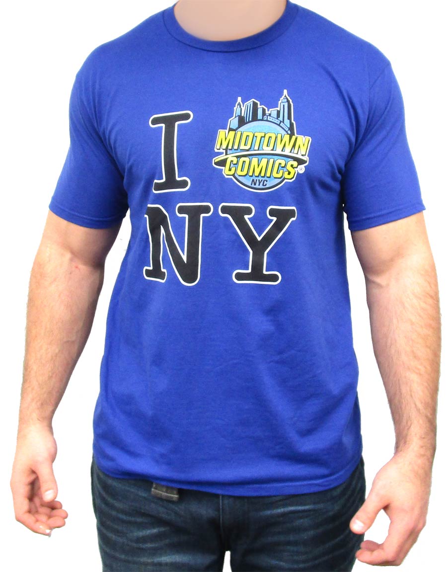 I Midtown Comics NY Mens Athletic Royal T-Shirt Large