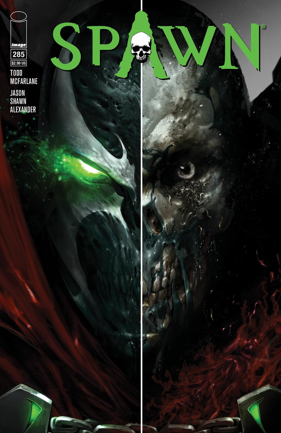 Spawn #285 Cover A Regular Francesco Mattina Split Face Cover