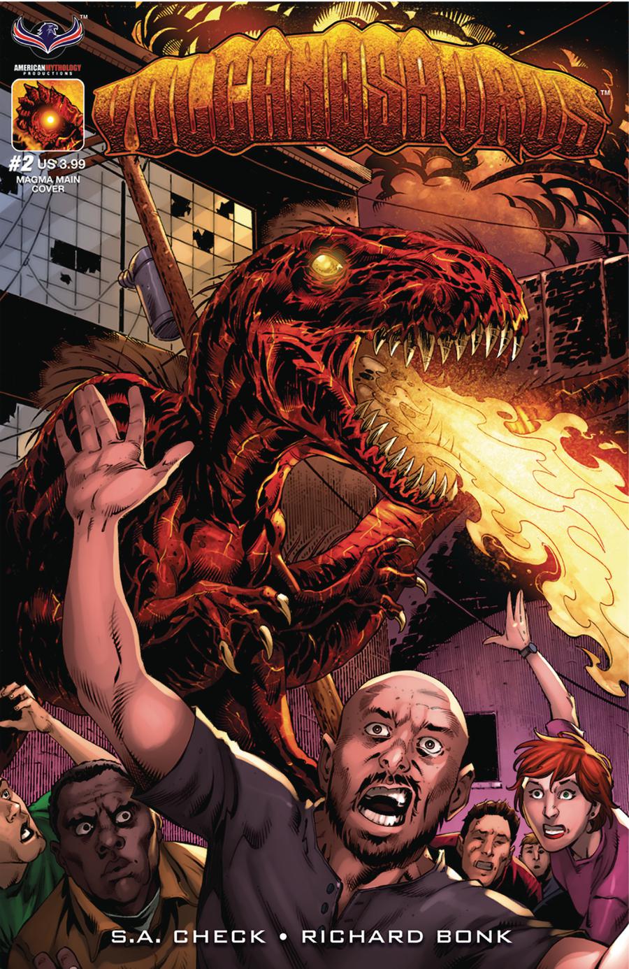 Volcanosaurus #2 Cover A Regular Richard Bonk V-Rex Magma Cover