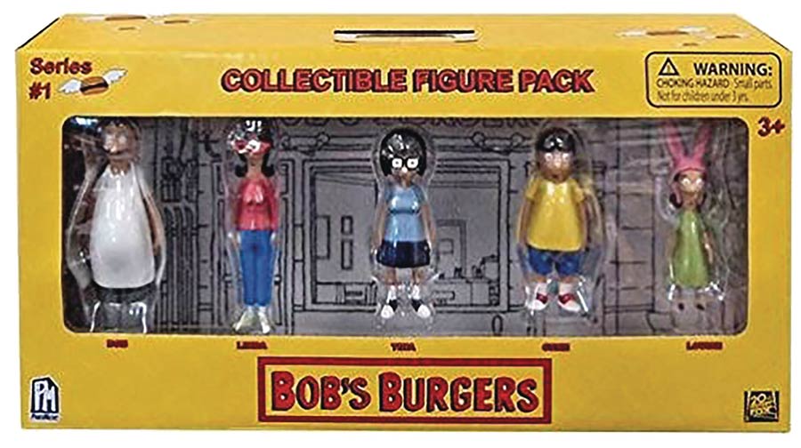 Bobs Burgers Collectible 5-Pack Figure Set 12-Piece Display