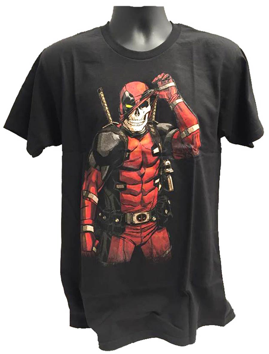 Deadpool Skull Shot Previews Exclusive Black T-Shirt Large