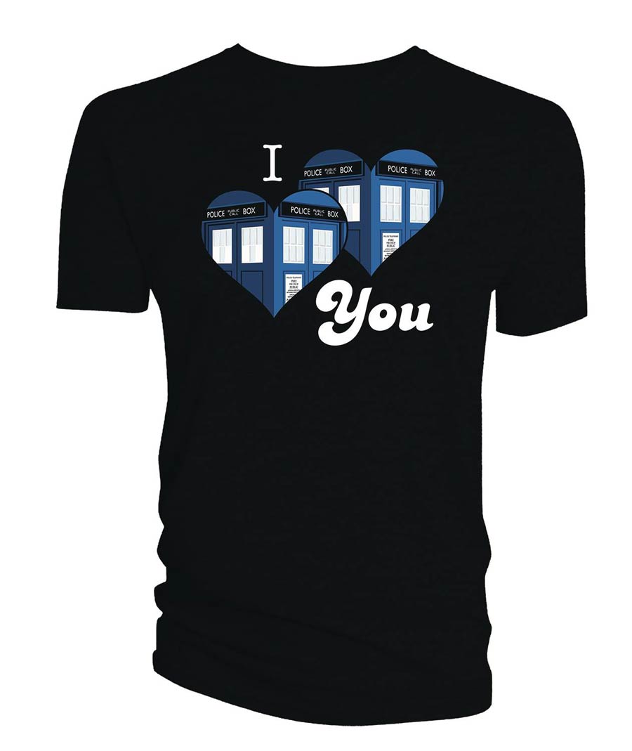 Doctor Who I TARDIS Heart You Black T-Shirt Large